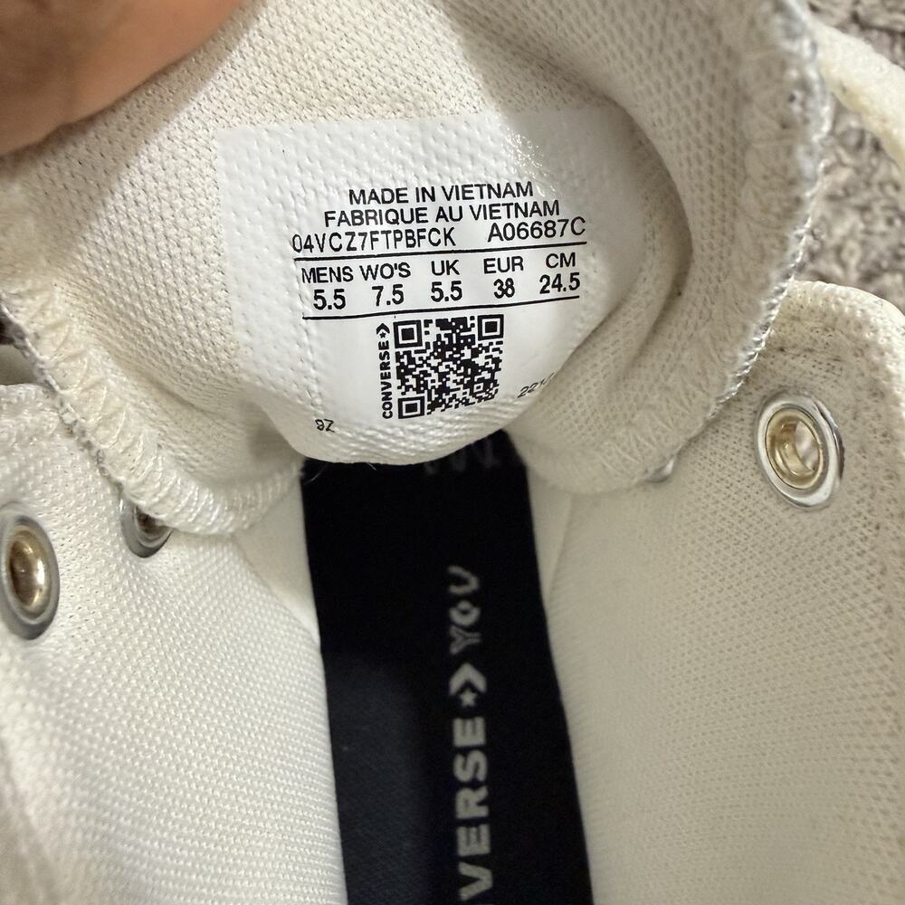 Converse All Star Lift Platform High Top Leather Shoe Sneakers White Ivory 7.5 - Picture 8 of 8